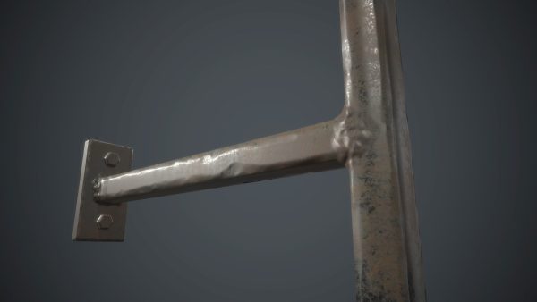 Old Metal Motel Sign PBR Game Ready