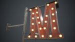 Old Metal Motel Sign PBR Game Ready