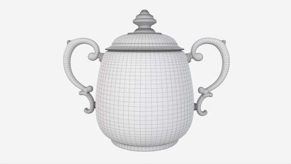 Old Metal Sugar Bowl with Lid