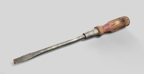 Old screwdriver low-poly 3D model