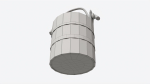 Old Wooden Bucket with Rope Handle