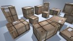 Old Wooden Cargo Crates PBR