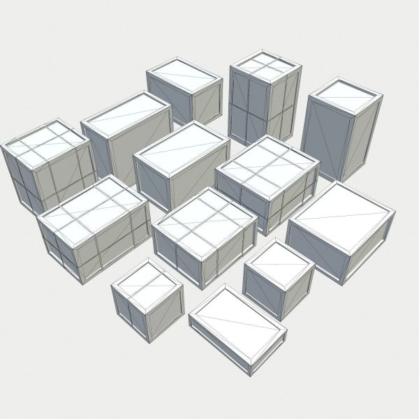 Old Wooden Cargo Crates PBR