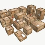 Old Wooden Cargo Crates PBR