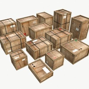 Old Wooden Cargo Crates PBR