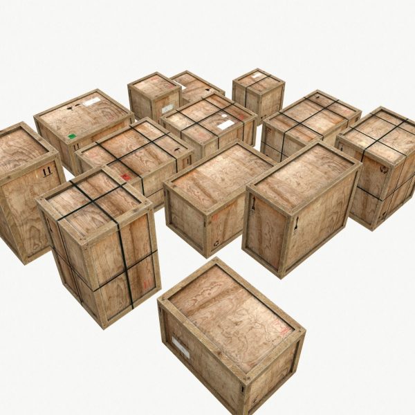 Old Wooden Cargo Crates PBR