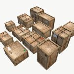 Old Wooden Cargo Crates PBR