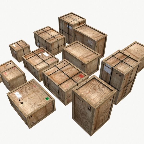 Old Wooden Cargo Crates PBR