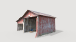 Old wooden garage with materials