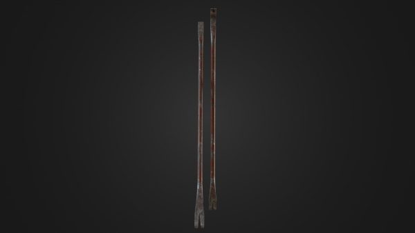 Old worn crowbar