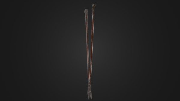 Old worn crowbar