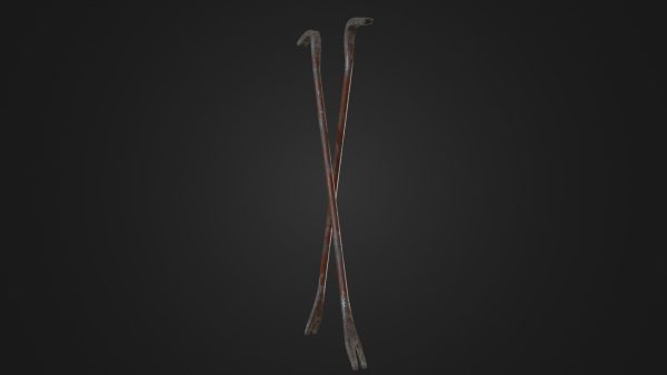 Old worn crowbar