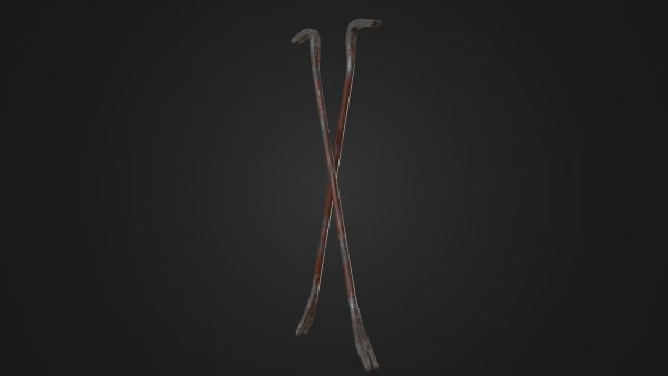 Old worn crowbar