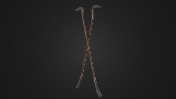 Old worn crowbar