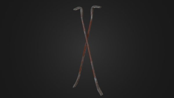 Old worn crowbar