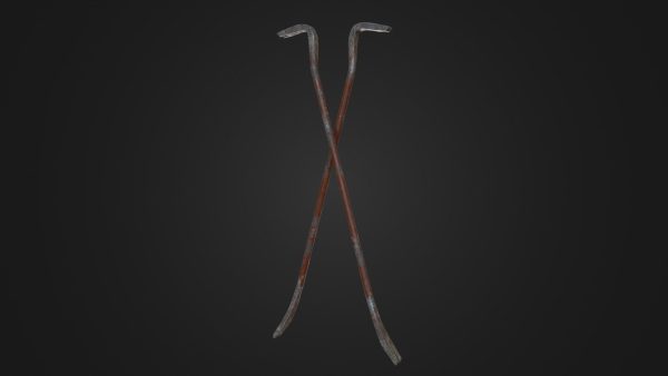 Old worn crowbar