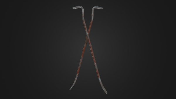 Old worn crowbar