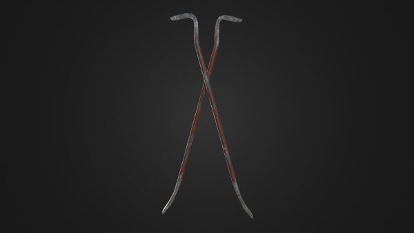 Old worn crowbar