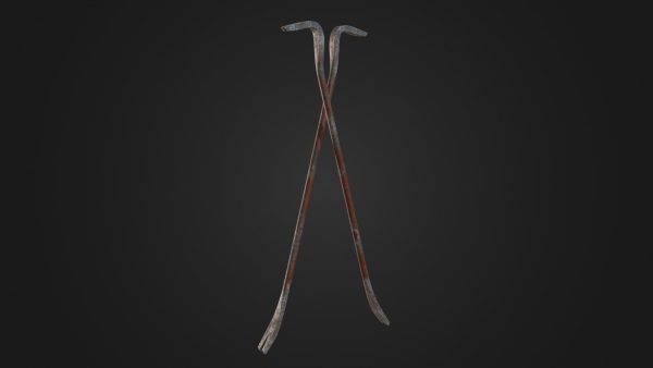 Old worn crowbar