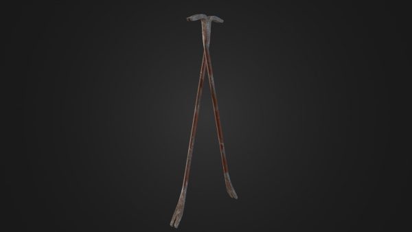 Old worn crowbar