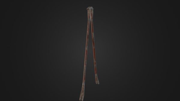 Old worn crowbar
