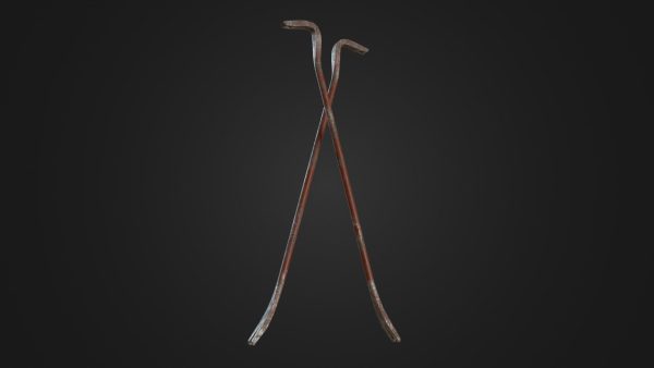 Old worn crowbar