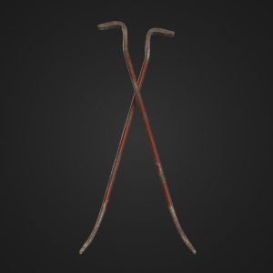 Old worn crowbar