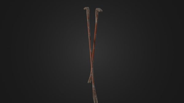 Old worn crowbar