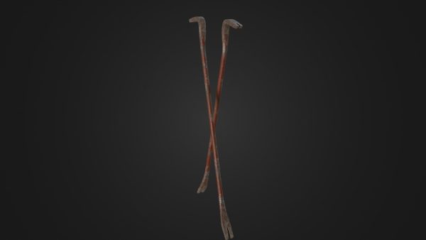 Old worn crowbar