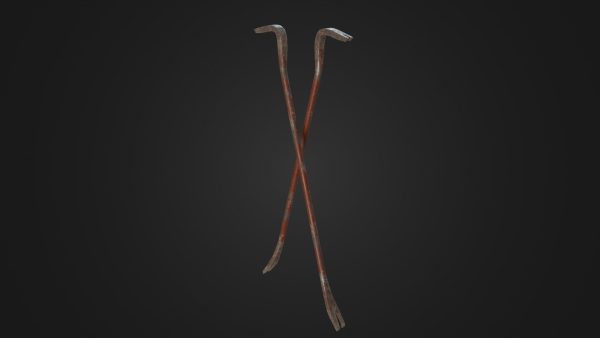 Old worn crowbar