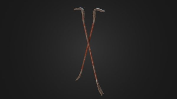 Old worn crowbar