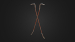 Old worn crowbar