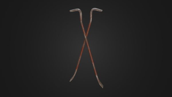 Old worn crowbar