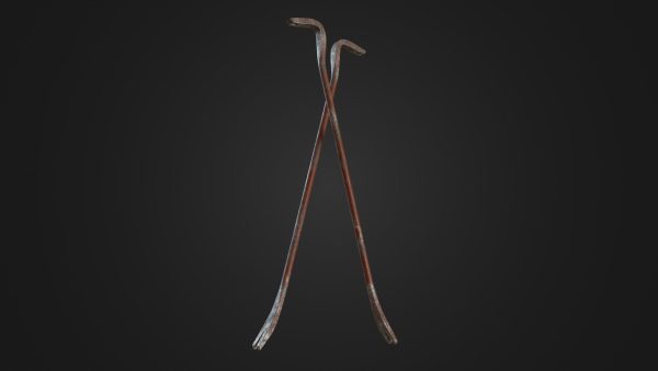 Old worn crowbar