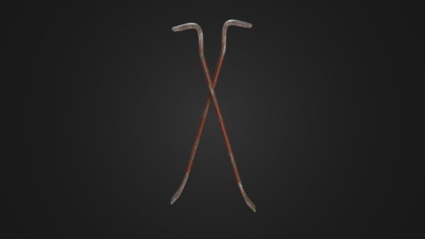 Old worn crowbar