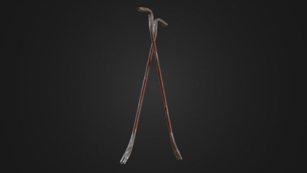 Old worn crowbar