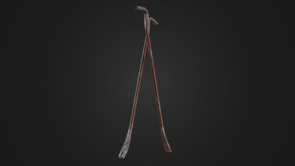 Old worn crowbar