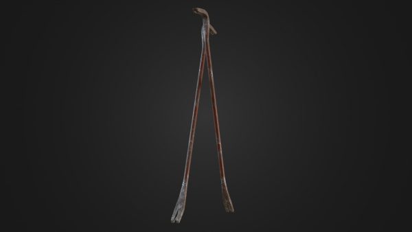 Old worn crowbar