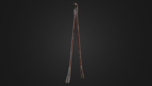 Old worn crowbar