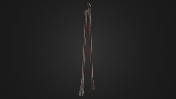 Old worn crowbar