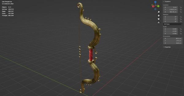 Ornament bow 3D model for game