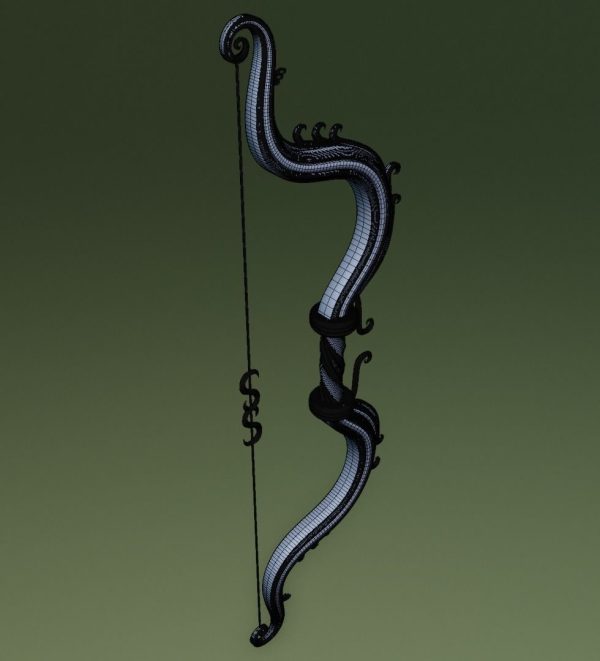 Ornament bow 3D model for game