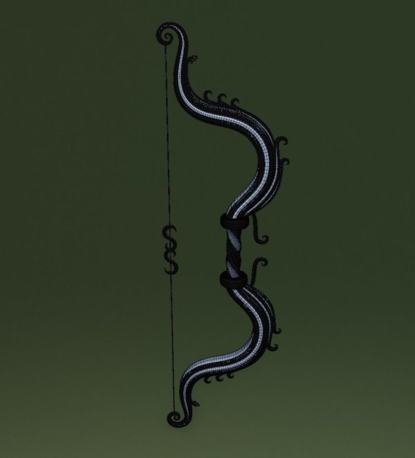 Ornament bow 3D model for game
