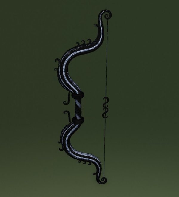 Ornament bow 3D model for game