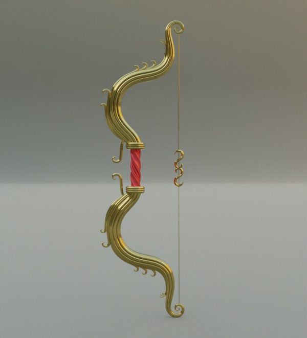 Ornament bow 3D model for game