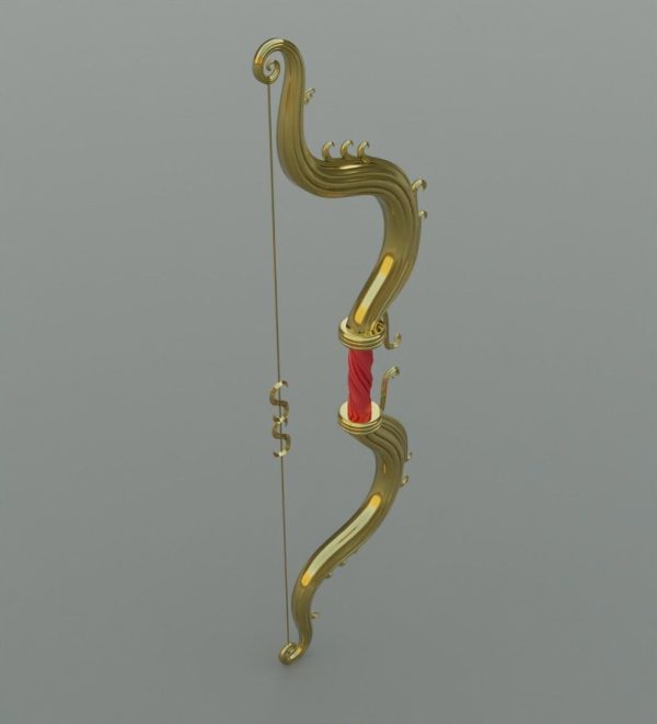 Ornament bow 3D model for game