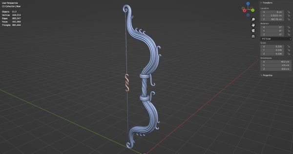 Ornament bow 3D model for game