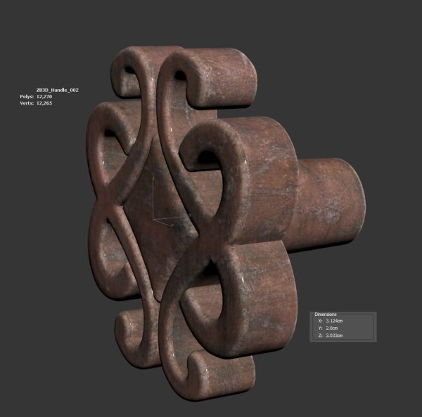Ornate knob furniture handle