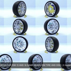 ORTAS CAR RIM 15 AND 16 GAME READY RIM TIRE AND DISC
