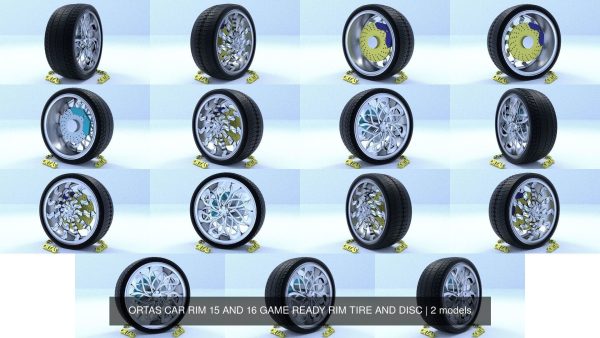 ORTAS CAR RIM 15 AND 16 GAME READY RIM TIRE AND DISC